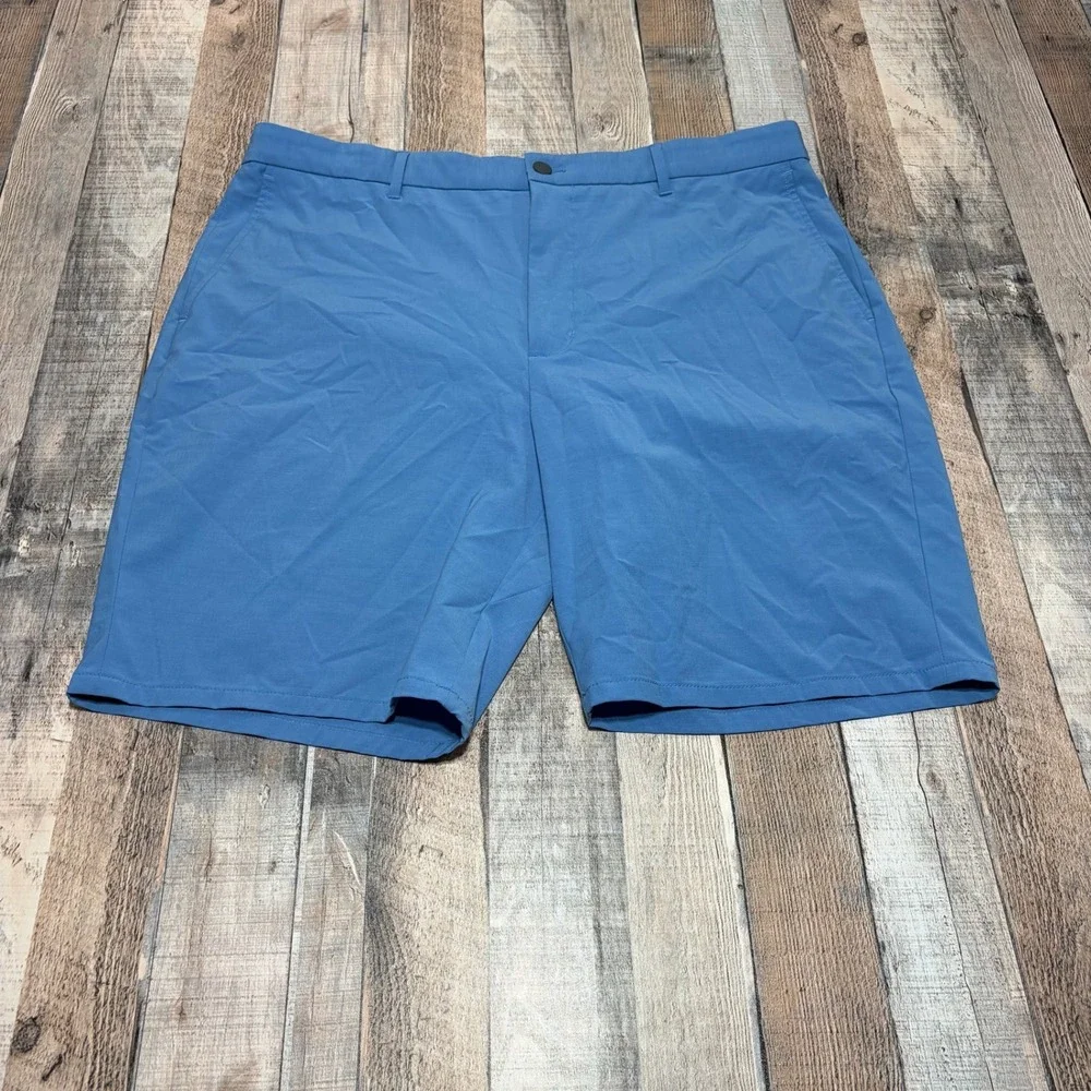 Johnnie-O Mulligan Golf Shorts Mens 38 Blue Stretch Performance Golfcore Casual